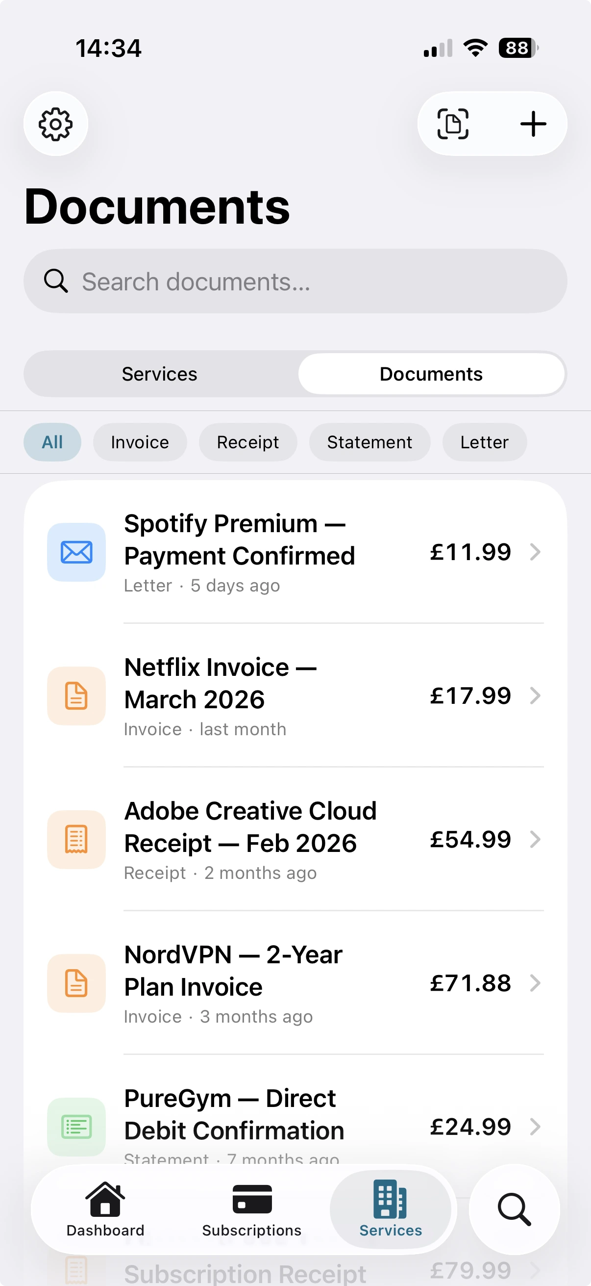 Folio document library with smart folders and auto-tagged documents